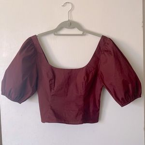 Staud Papaya Puff Sleeve Blouse